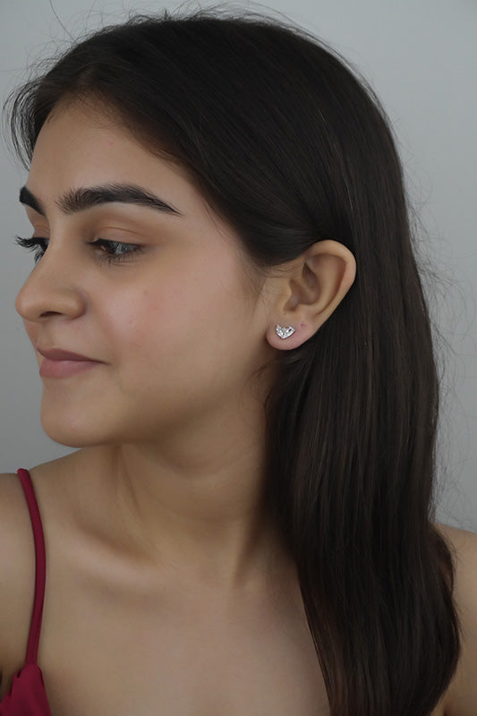 925 Sterling Silver Graceful Wings Studs