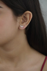 925 Sterling Silver Rosegold Butterfly Studs