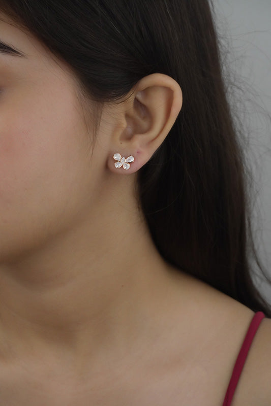 925 Sterling Silver Rosegold Butterfly Bliss Studs