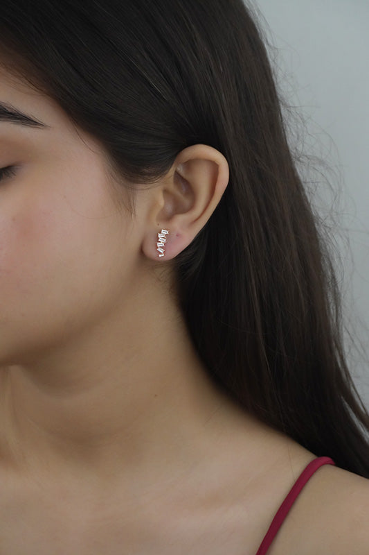 925 Sterling Silver Rosegold Climber Studs