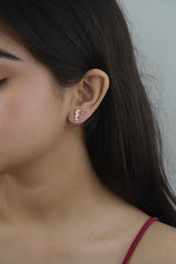 925 Sterling Silver Rosegold Climber Studs
