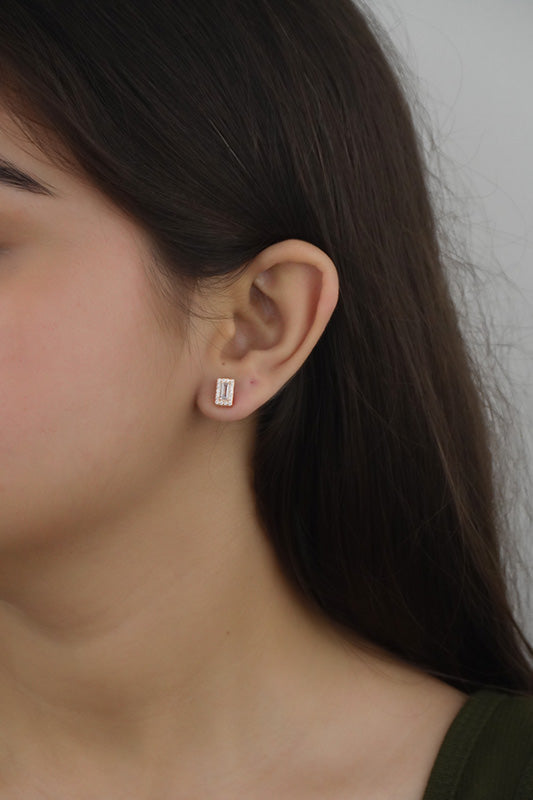 925 Sterling Silver Rosegold Elegance Radiance Studs