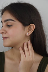 925 Sterling Silver Rosegold Elegance Radiance Studs