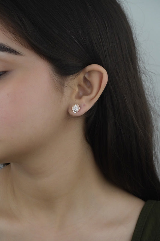 925 Sterling Silver Rosegold Luxe Radiance Studs