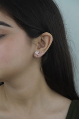 925 Sterling Silver Rosegold Blush Bloom Studs