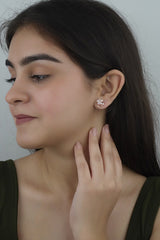 925 Sterling Silver Rosegold Blush Bloom Studs