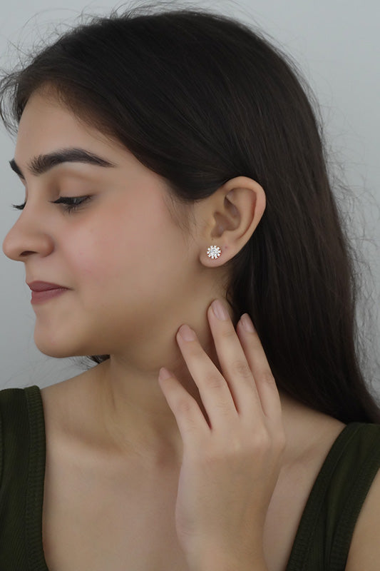 925 Sterling Silver Rosegold Classic Studs