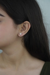 925 Sterling Silver Rosegold Floral Studs
