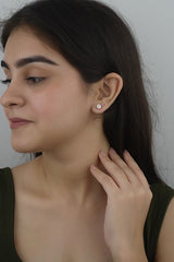 925 Sterling Silver Rosegold Floral Studs