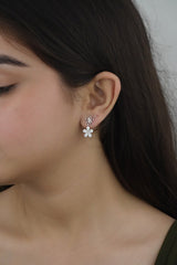 925 Sterling Silver Floral Charm Danglers
