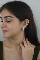 925 Sterling Silver Floral Charm Danglers