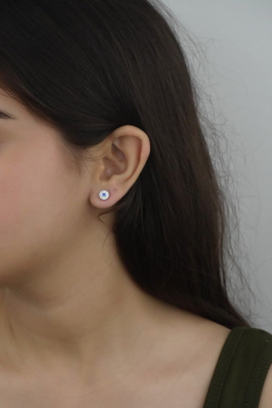 925 Sterling Silver Elegant Sapphire Studs