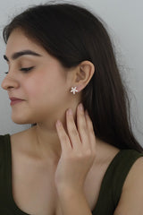 925 Sterling Silver Rosegold Star Studs
