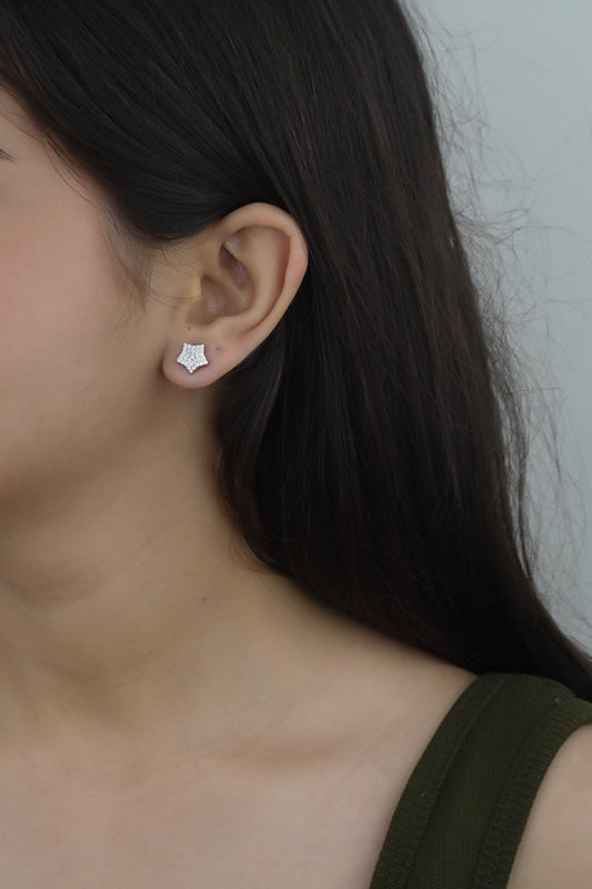 925 Sterling Silver Twinkling Star Studs