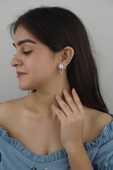 925 Sterling Rosegold Floral Drop Earrings