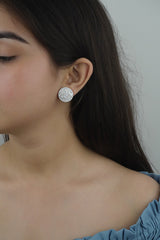 925 Sterling Silver Round Statement Studs