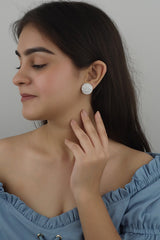 925 Sterling Silver Round Statement Studs