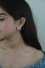 925 Sterling Rosegold Butterfly Earrings