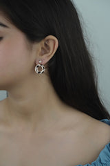 925 Sterling Silver Rosegold Circle Dangles