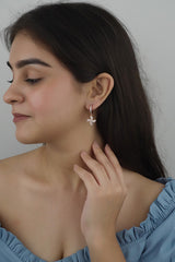 925 Sterling Silver Rosegold Charm Hoops