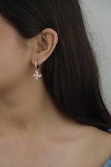 925 Sterling Silver Rosegold Charm Hoops