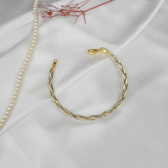 925 Sterling Silver Dual Tone Twist Bracelet
