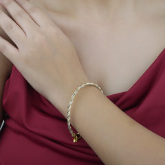 925 Sterling Silver Golden Twist Elegance Bracelet