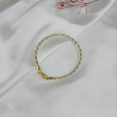 925 Sterling Silver Golden Twist Elegance Bracelet