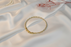 925 Sterling Silver Golden Twist Elegance Bracelet