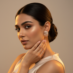 925 Sterling Silver Floral Weave Studs (Rosegold)