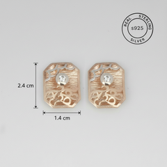 925 Sterling Silver Floral Weave Studs (Rosegold)