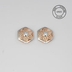 925 Sterling Silver Bloom Mesh Studs (Rosegold)