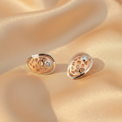 925 Sterling Silver Veil Studs (Rosegold)