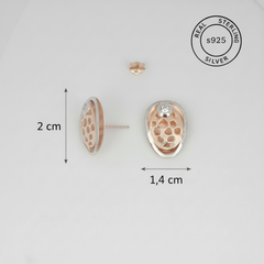 925 Sterling Silver Veil Studs (Rosegold)