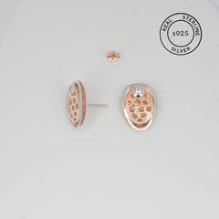 925 Sterling Silver Veil Studs (Rosegold)
