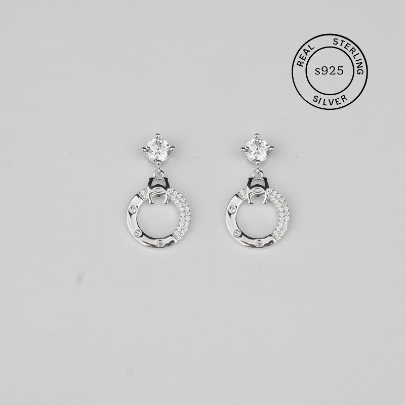 925 Sterling Silver Luna Loop Dangles (Silver)