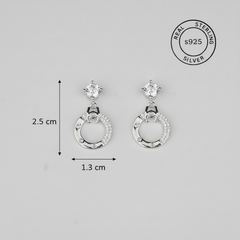 925 Sterling Silver Luna Loop Dangles (Silver)