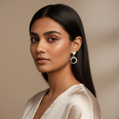 925 Sterling Silver Luna Loop Dangles (Silver)