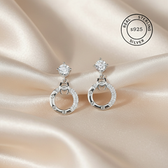 925 Sterling Silver Luna Loop Dangles (Silver)