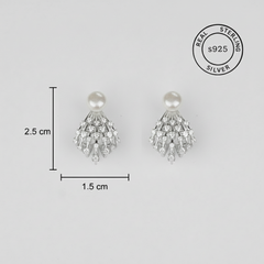925 Sterling Silver Queens Elegance Studs