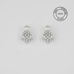 925 Sterling Silver Queens Elegance Studs