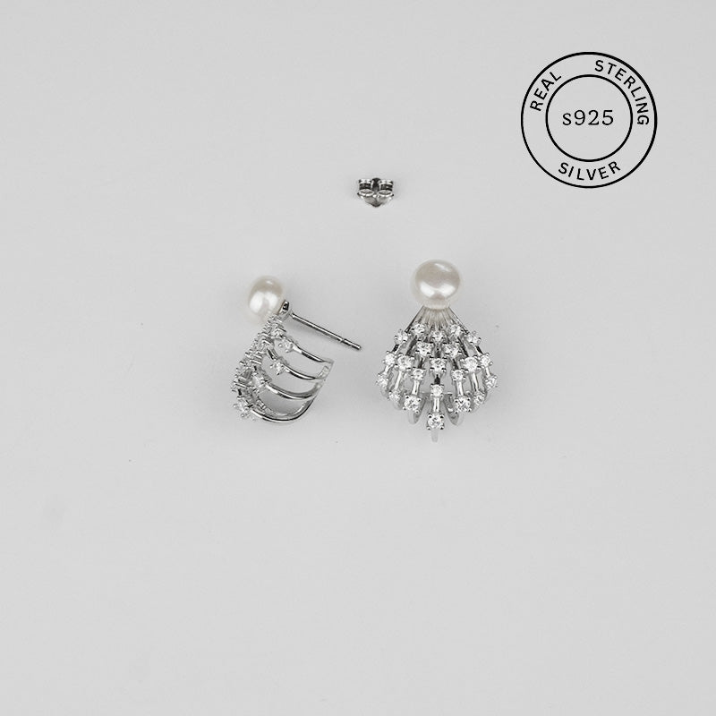 925 Sterling Silver Queens Elegance Studs