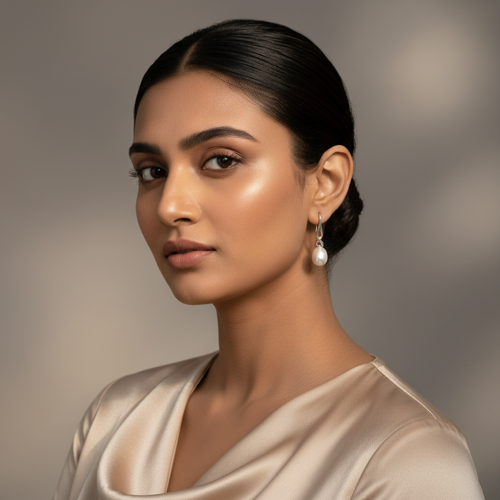 925 Sterling Silver Twist Pearl Drop Earrings