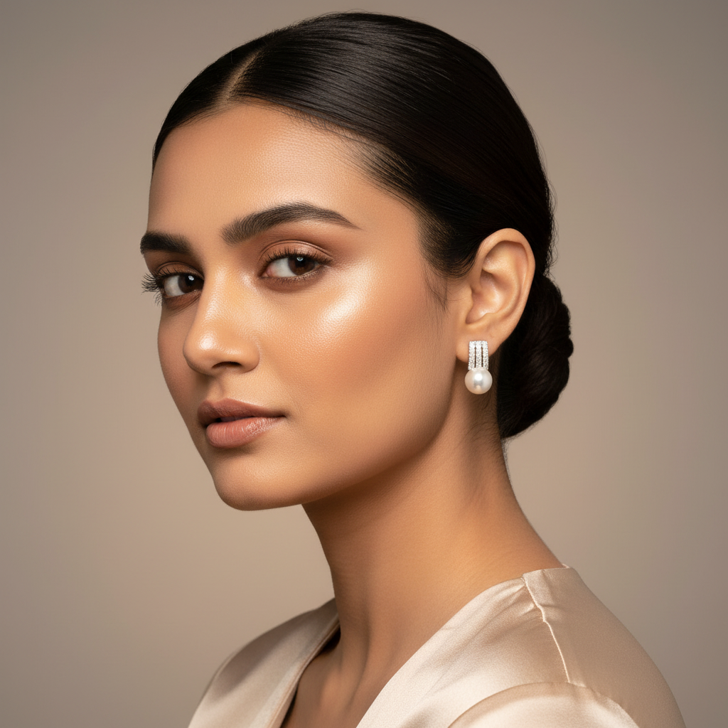 925 Sterling Silver Minimal Pearl Drop Earrings