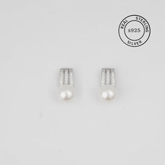 925 Sterling Silver Minimal Pearl Drop Earrings