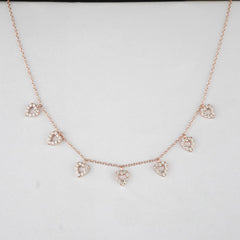 925 Sterling Silver Rosegold Blush Heart Necklace