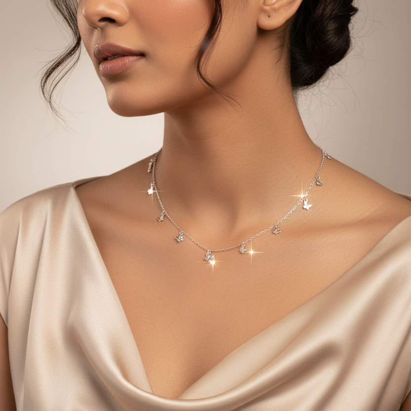 925 Sterling Silver Whispering Wings Necklace