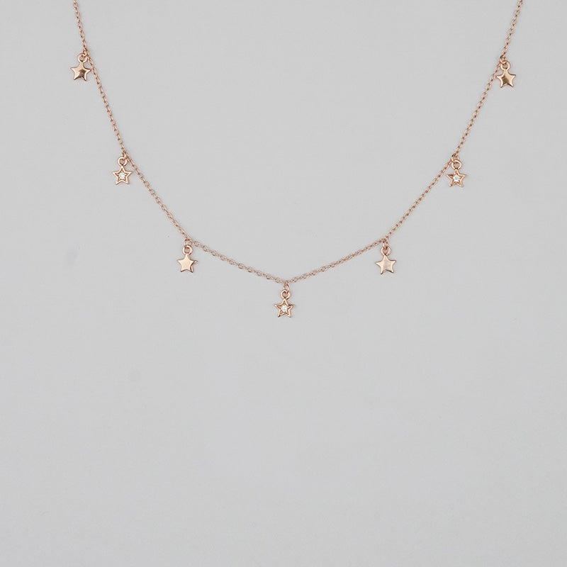 925 Sterling Silver Rosegold Twilight Whisper Necklace