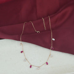 925 Sterling Silver Rosegold Dual Spark Necklace