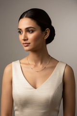 925 Sterling Silver Tricolor Beaded Chain